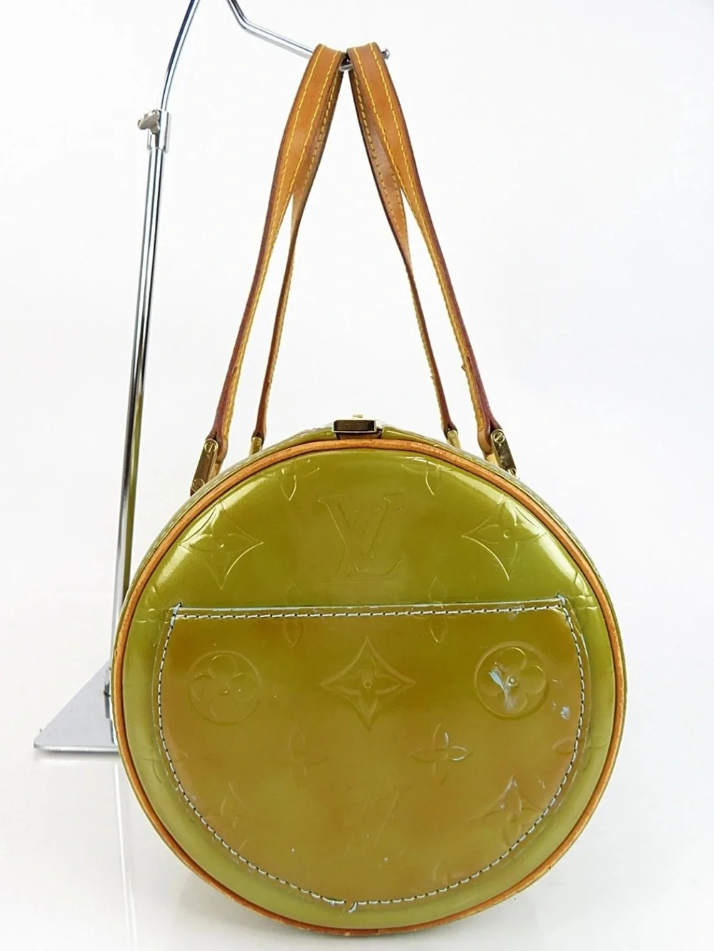 Louis Vuitton Lime Green Vernis Papillon Barrel Tote